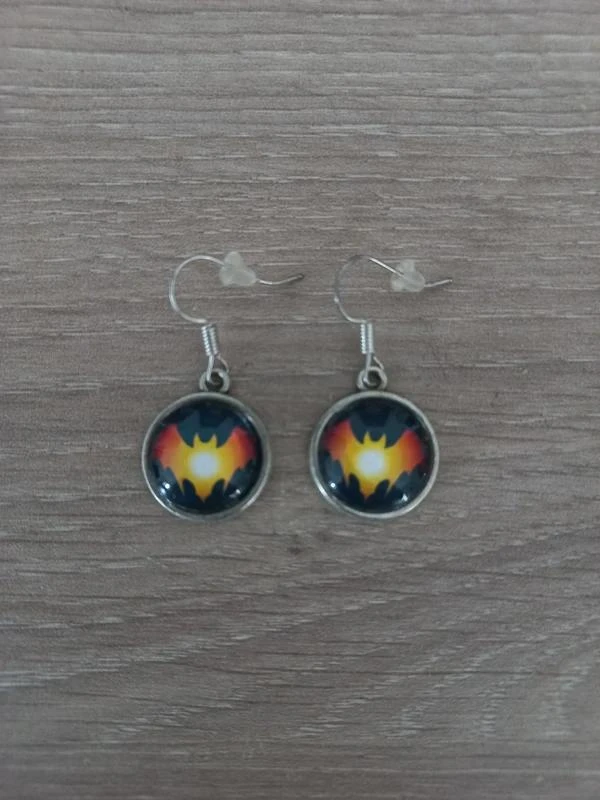 Boucles D'Oreilles Cabochon "Chauve Souris"